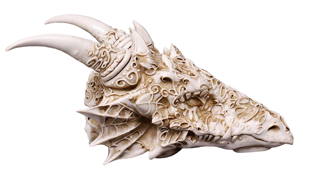 Ornate White Dragon Skull – Dapper Cadaver Props