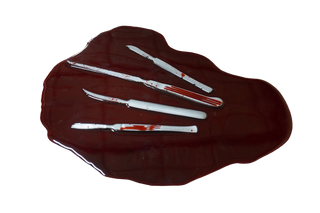 Blood Pool with Replica Scalpels