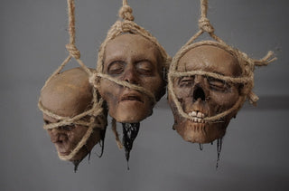 Hanging Mummified Skulls 3pc Set