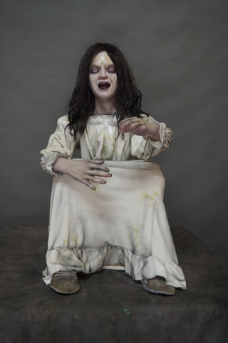 Sitting Ghost Girl Child Figure