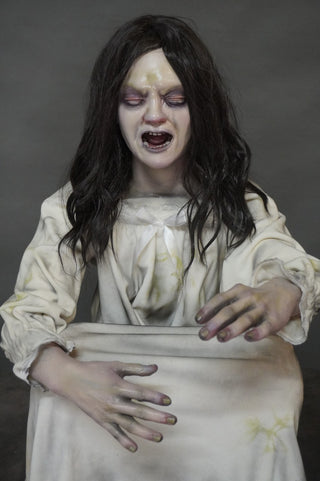 Sitting Ghost Girl Child Figure