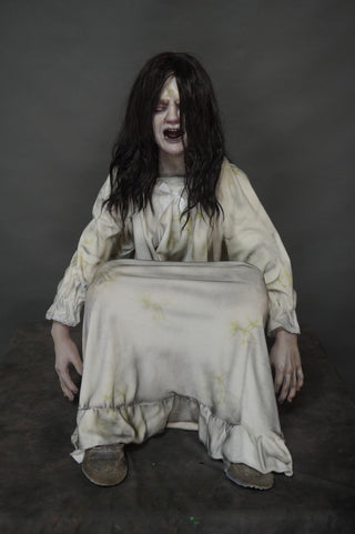 Sitting Ghost Girl Child Figure
