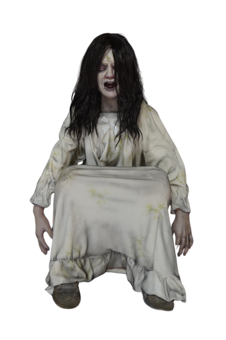 Sitting Ghost Girl Child Figure