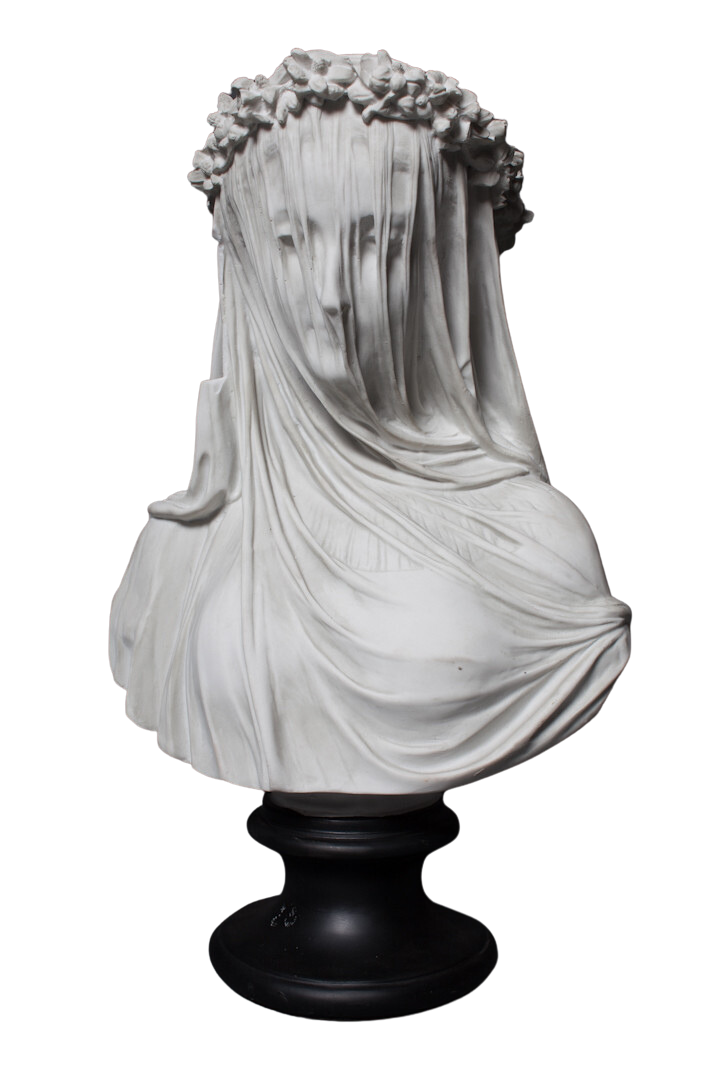 Maiden Bust in Mourning Veil Decor Dapper Cadaver Props