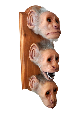 Mounted Replica Monkey Heads