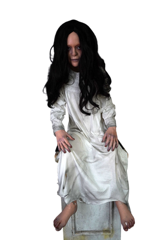 Sitting Ghost Girl Child Figure