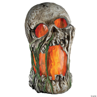 Flaming Rotted Skull Animated Prop