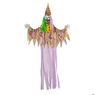 5.5 Ft Light-Up Hanging Clown with Sounds Halloween Decoration