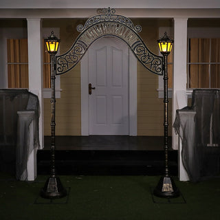 Halloween Manor Archway with Lanterns - 6 ft