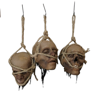 Hanging Mummified Skulls 3pc Set