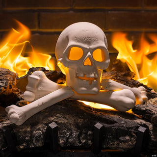 Ceramic Skull & Bones Fire Log (4pc)