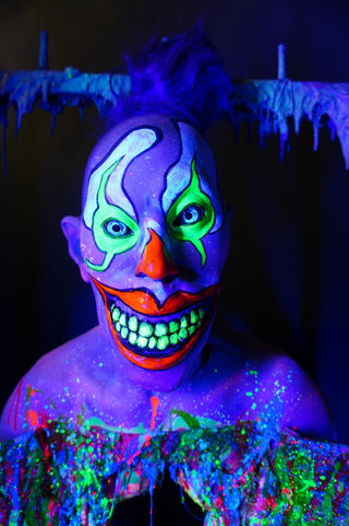 Blacklight Glowing Gutters the Clown Autopsy Photo Op with Pass-Through