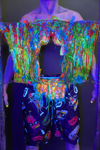 Blacklight Glowing Gutters the Clown Autopsy Photo Op with Pass-Through