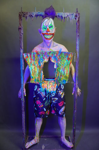 Blacklight Glowing Gutters the Clown Autopsy Photo Op with Pass-Through