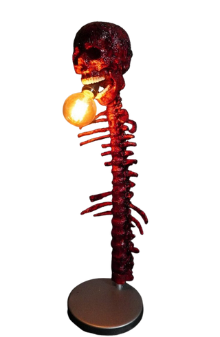 Meat Skull and Spine Lamp