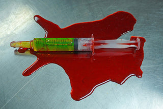 Resin Blood Pool with Glowing Syringe
