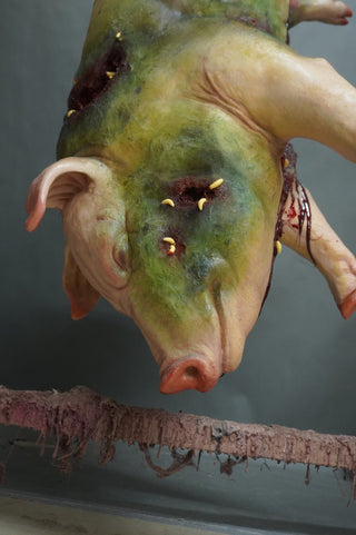 Bloody Moldy Hanging Gutted Pig