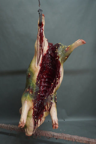 Bloody Moldy Hanging Gutted Pig