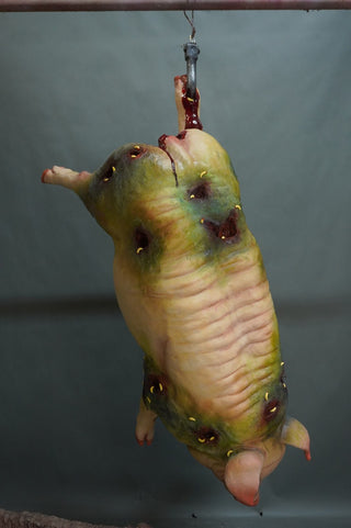 Bloody Moldy Hanging Gutted Pig