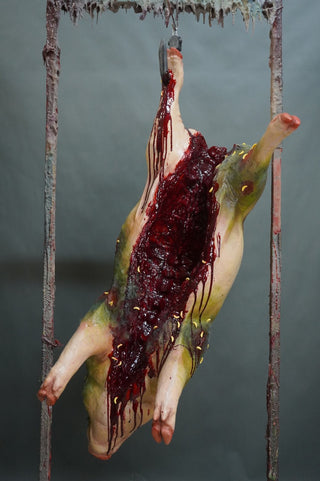 Bloody Moldy Hanging Gutted Pig