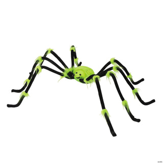 Green Illuminated Spider Halloween Decoration