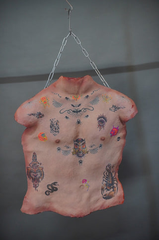 Human Torso Skin with Tattoos