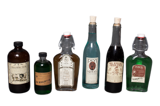 6 Vintage Remedies Bottles