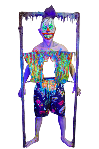 Blacklight Glowing Gutters the Clown Autopsy Photo Op with Pass-Through