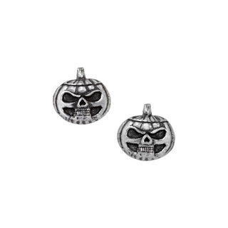 Pumpkin Skull Stud Earrings