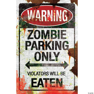 Zombie Parking Metal Sign