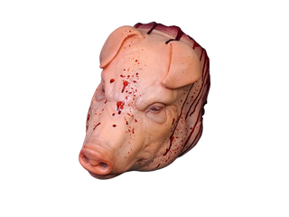 Splatter Hanging Pig Head