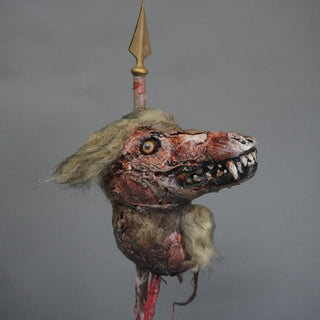 Rotting Coyote Head on a Spike