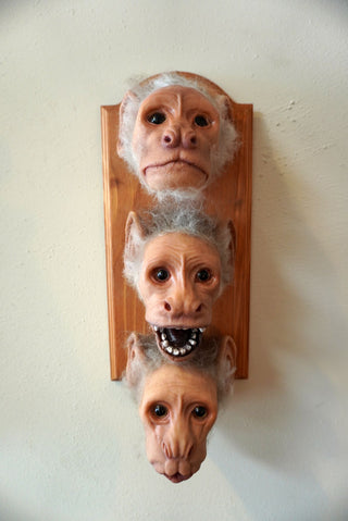 Mounted Replica Monkey Heads