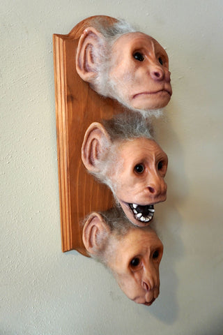 Mounted Replica Monkey Heads