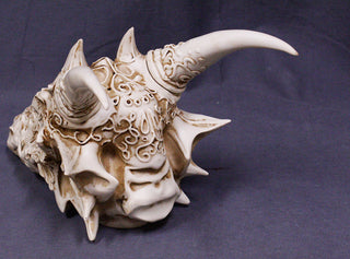 Ornate White Dragon Skull
