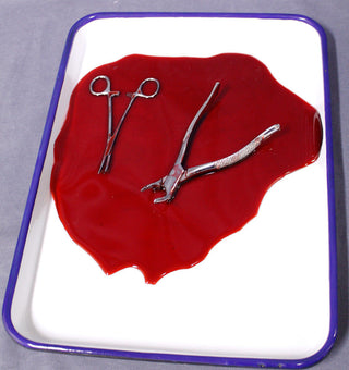Resin Blood Pool with Medical Instruments
