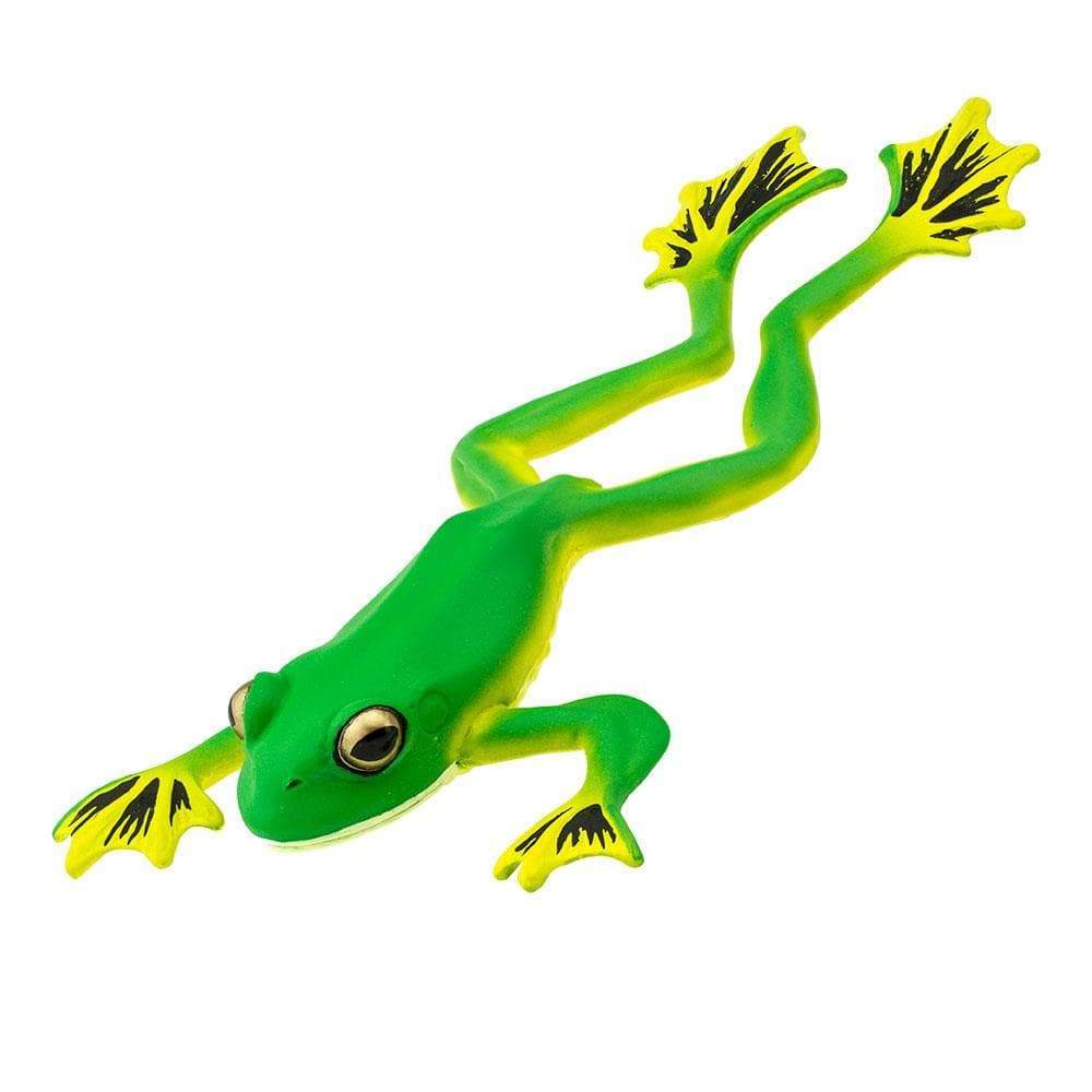 rubber tree plastic 8.5" Green and Yellow Flying Tree Frog Educational Teaching Figurine