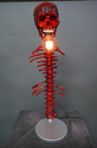 Meat Skull and Spine Lamp