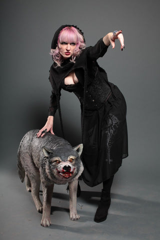 Lifesize Snarling Wolf Statue - Special Order