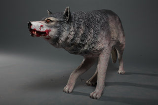 Lifesize Snarling Wolf Statue - Special Order