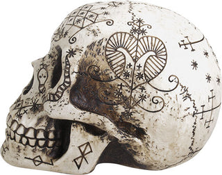 Engraved Voodoo Skull Prop – Dapper Cadaver Props